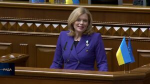 Auftritt der Präsidentin des Deutschen Bundestages Julia Klöckner in der Werchowna Rada der Ukraine